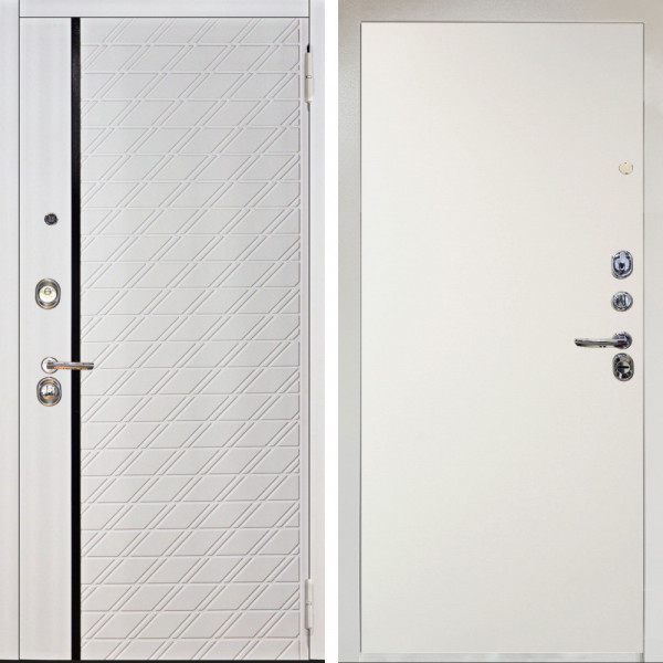 Входная дверь Аргус ЛЮКС 3К Снежно-белый Тори Софт милк + Элегант Софт милк