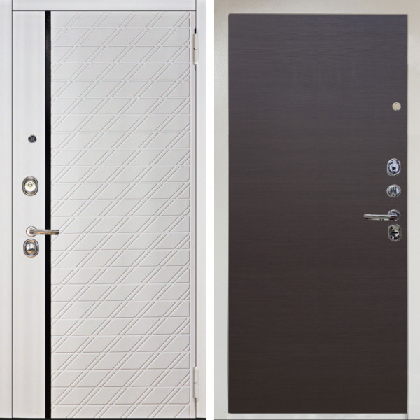 Входная дверь Аргус ЛЮКС 3К Снежно-белый Тори Софт милк + Элегант Венге горизонт