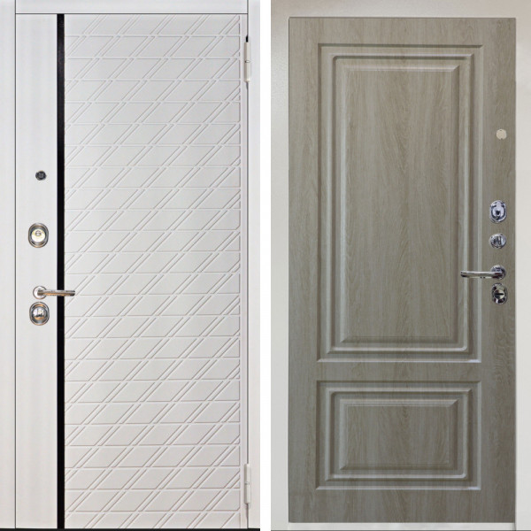 Входная дверь Аргус ЛЮКС 3К Снежно-белый Тори Софт милк + Элион Дуб филадельфия крем