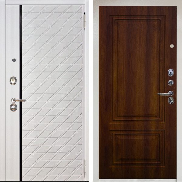 Входная дверь Аргус ЛЮКС 3К Снежно-белый Тори Софт милк + Элион дуб рустикальный