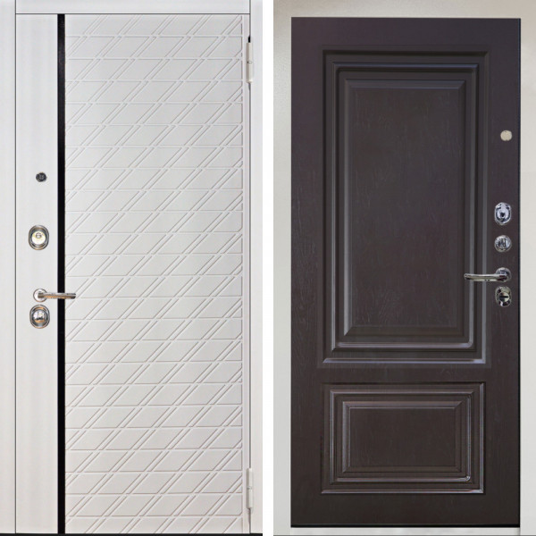 Входная дверь Аргус ЛЮКС 3К Снежно-белый Тори Софт милк + Элион Горький шоколад