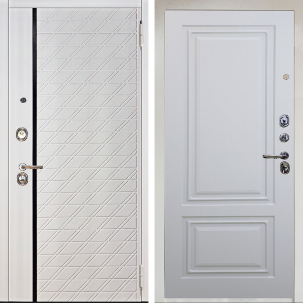 Входная дверь Аргус ЛЮКС 3К Снежно-белый Тори Софт милк + Элион Софт милк