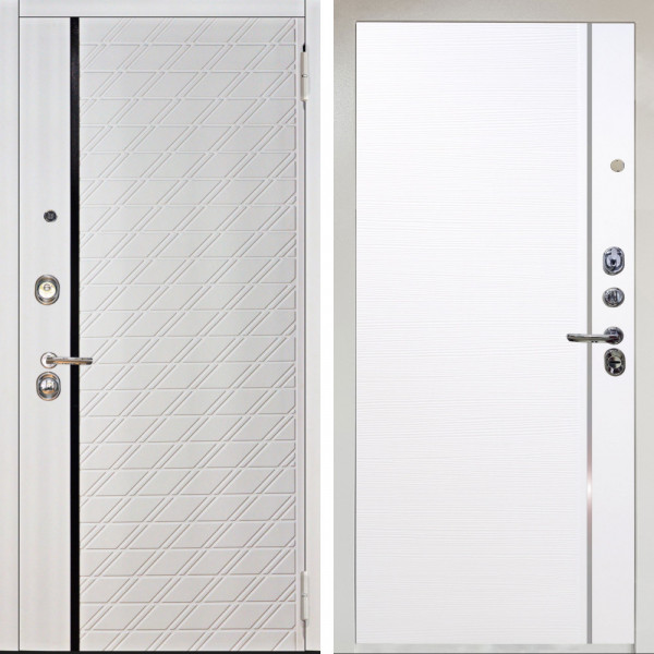 Входная дверь Аргус ЛЮКС 3К Снежно-белый Тори Софт милк + Гауда Роял Вуд Белый