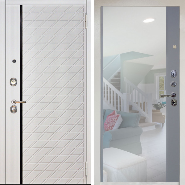 Входная дверь Аргус ЛЮКС 3К Снежно-белый Тори Софт милк + Магнум Силк маус