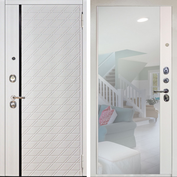 Входная дверь Аргус ЛЮКС 3К Снежно-белый Тори Софт милк + Магнум Софт милк