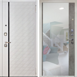 Входная дверь Аргус ЛЮКС 3К Снежно-белый Тори Софт милк + Магнум Светлый бетон