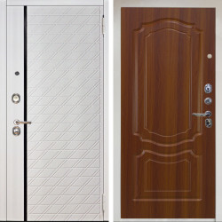 Входная дверь Аргус ЛЮКС 3К Снежно-белый Тори Софт милк + Мишель Дуб рустикальный