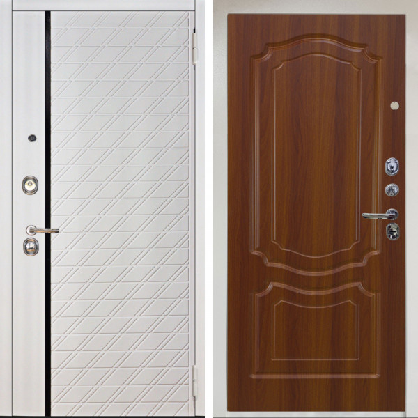 Входная дверь Аргус ЛЮКС 3К Снежно-белый Тори Софт милк + Мишель Дуб рустикальный