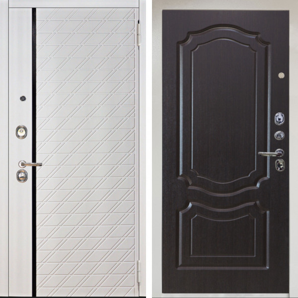 Входная дверь Аргус ЛЮКС 3К Снежно-белый Тори Софт милк + Мишель Венге