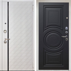 Входная дверь Аргус ЛЮКС 3К Снежно-белый Тори Софт милк + Могадиш Черный софт