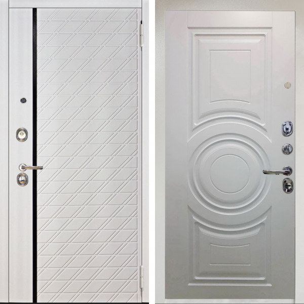Входная дверь Аргус ЛЮКС 3К Снежно-белый Тори Софт милк + Могадиш Софт милк