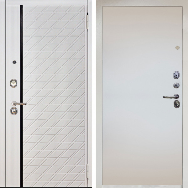 Входная дверь Аргус ЛЮКС 3К Снежно-белый Тори Софт милк + Под покраску