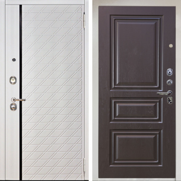 Входная дверь Аргус ЛЮКС 3К Снежно-белый Тори Софт милк + Скиф Горький шоколад