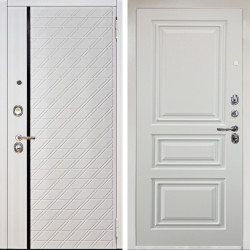 Входная дверь Аргус ЛЮКС 3К Снежно-белый Тори Софт милк + Скиф Софт милк