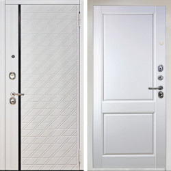 Входная дверь Аргус ЛЮКС 3К Снежно-белый Тори Софт милк + Соренто Белая эмаль