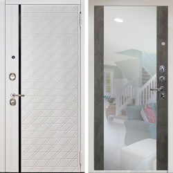 Входная дверь Аргус ЛЮКС 3К Снежно-белый Тори Софт милк + Вояж Светлый бетон