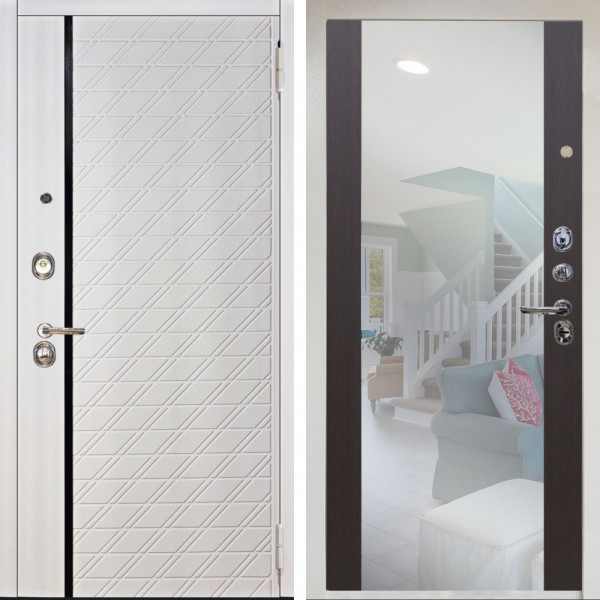 Входная дверь Аргус ЛЮКС 3К Снежно-белый Тори Софт милк + Вояж Венге