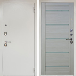 Входная дверь Аргус ЛЮКС 3К Снежно-белый Люкс 3к металл Снежно-белый + Александра Белая лиственница