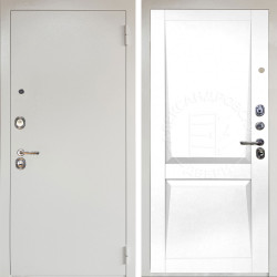 Входная дверь Аргус ЛЮКС 3К Снежно-белый Люкс 3к металл Снежно-белый + Ариана Белая эмаль
