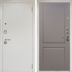 Входная дверь Аргус ЛЮКС 3К Снежно-белый Люкс 3к металл Снежно-белый + Ариана Серая эмаль