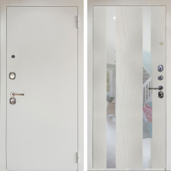 Входная дверь Аргус ЛЮКС 3К Снежно-белый Люкс 3к металл Снежно-белый + Дуэт Белое дерево вставки Николь