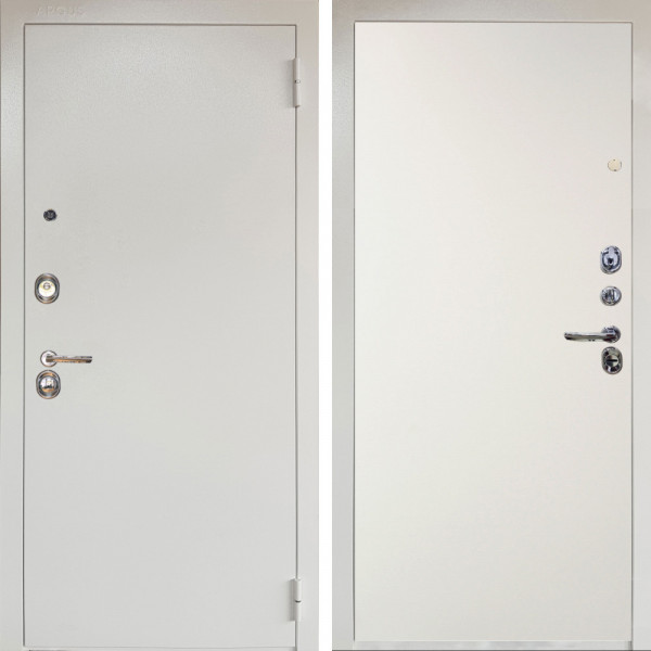 Входная дверь Аргус ЛЮКС 3К Снежно-белый Люкс 3к металл Снежно-белый + Элегант Софт милк