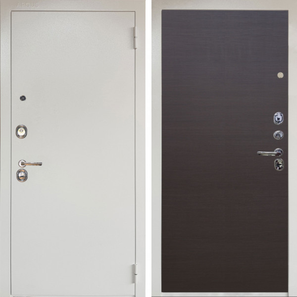 Входная дверь Аргус ЛЮКС 3К Снежно-белый Люкс 3к металл Снежно-белый + Элегант Венге горизонт