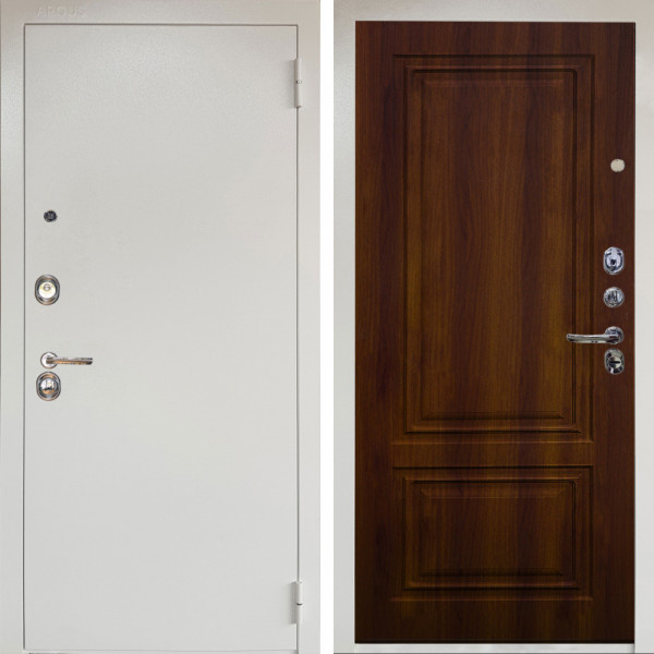 Входная дверь Аргус ЛЮКС 3К Снежно-белый Люкс 3к металл Снежно-белый + Элион дуб рустикальный