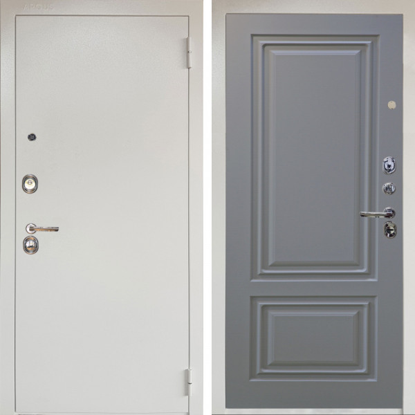 Входная дверь Аргус ЛЮКС 3К Снежно-белый Люкс 3к металл Снежно-белый + Элион Силк маус