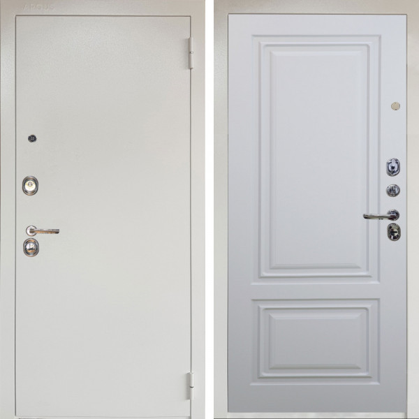 Входная дверь Аргус ЛЮКС 3К Снежно-белый Люкс 3к металл Снежно-белый + Элион Софт милк