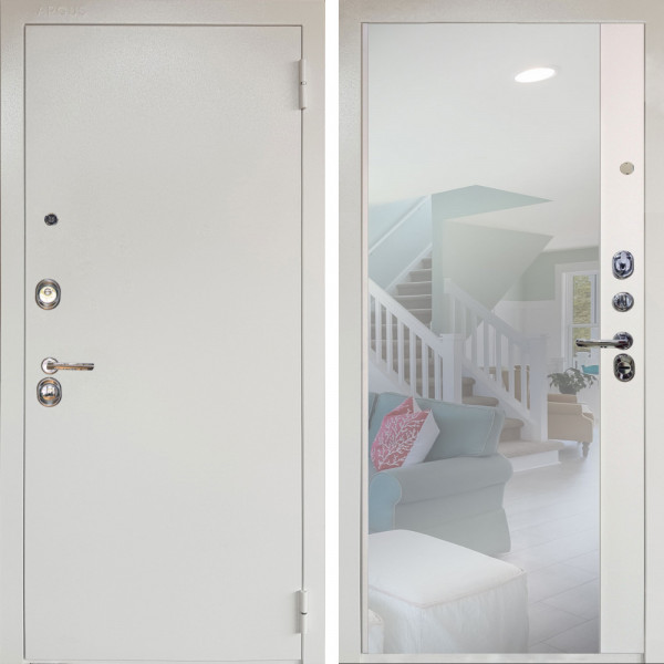 Входная дверь Аргус ЛЮКС 3К Снежно-белый Люкс 3к металл Снежно-белый + Магнум Софт милк