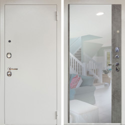 Входная дверь Аргус ЛЮКС 3К Люкс 3к металл Снежно-белый + Магнум Светлый бетон