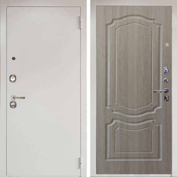 Входная дверь Аргус ЛЮКС 3К Снежно-белый Люкс 3к металл Снежно-белый + Мишель Ларче светлый
