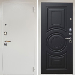 Входная дверь Аргус ЛЮКС 3К Люкс 3к металл Снежно-белый + Могадиш Черный софт