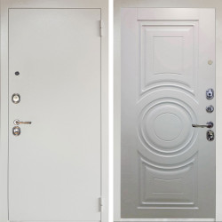 Входная дверь Аргус ЛЮКС 3К Снежно-белый Люкс 3к металл Снежно-белый + Могадиш Софт милк