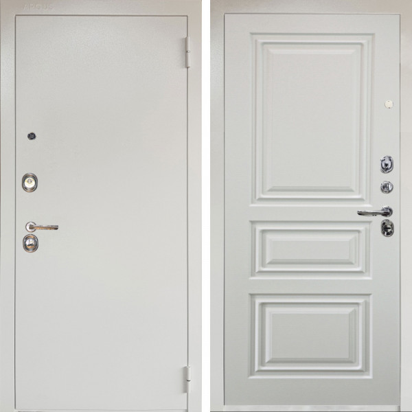 Входная дверь Аргус ЛЮКС 3К Снежно-белый Люкс 3к металл Снежно-белый + Скиф Софт милк