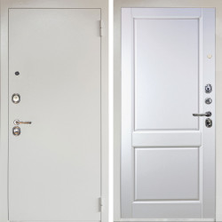 Входная дверь Аргус ЛЮКС 3К Снежно-белый Люкс 3к металл Снежно-белый + Соренто Белая эмаль