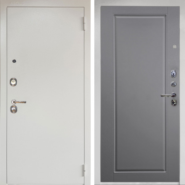 Входная дверь Аргус ЛЮКС 3К Снежно-белый Люкс 3к металл Снежно-белый + Тревор силк маус