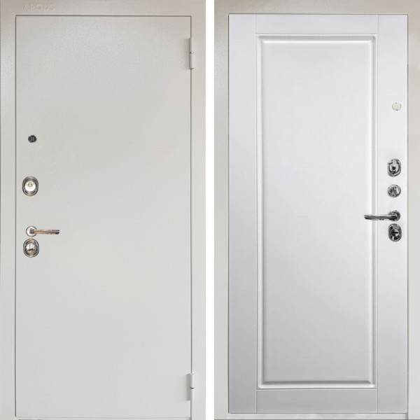 Входная дверь Аргус ЛЮКС 3К Снежно-белый Люкс 3к металл Снежно-белый + Тревор Софт милк