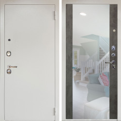 Входная дверь Аргус ЛЮКС 3К Снежно-белый Люкс 3к металл Снежно-белый + Вояж Светлый бетон