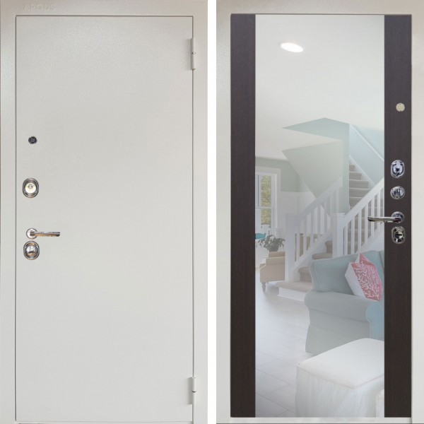 Входная дверь Аргус ЛЮКС 3К Снежно-белый Люкс 3к металл Снежно-белый + Вояж Венге