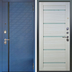 Входная дверь Аргус ЛЮКС 3К Тори Синий софт + Александра Белая лиственница