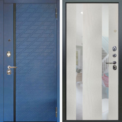 Входная дверь Аргус ЛЮКС 3К Тори Синий софт + Дуэт белое дерево вставки Николь