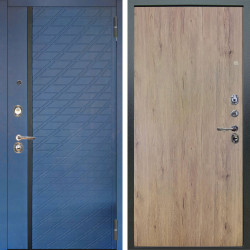 Входная дверь Аргус ЛЮКС 3К Тори Синий софт + Элегант Рустик соломенный