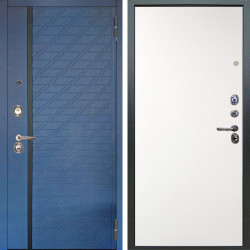 Входная дверь Аргус ЛЮКС 3К Тори Синий софт + Элегант Софт милк