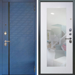 Входная дверь Аргус ЛЮКС 3К Тори Синий софт + Милли Роял вуд белый