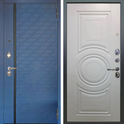 Входная дверь Аргус ЛЮКС 3К Тори Синий софт + Могадиш Софт милк