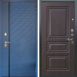 Входная дверь Аргус ЛЮКС 3К Тори Синий софт + Скиф Горький шоколад