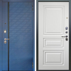 Входная дверь Аргус ЛЮКС 3К Тори Синий софт + Скиф Софт милк