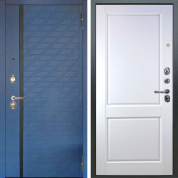 Входная дверь Аргус ЛЮКС 3К Тори Синий софт + Соренто Белая эмаль